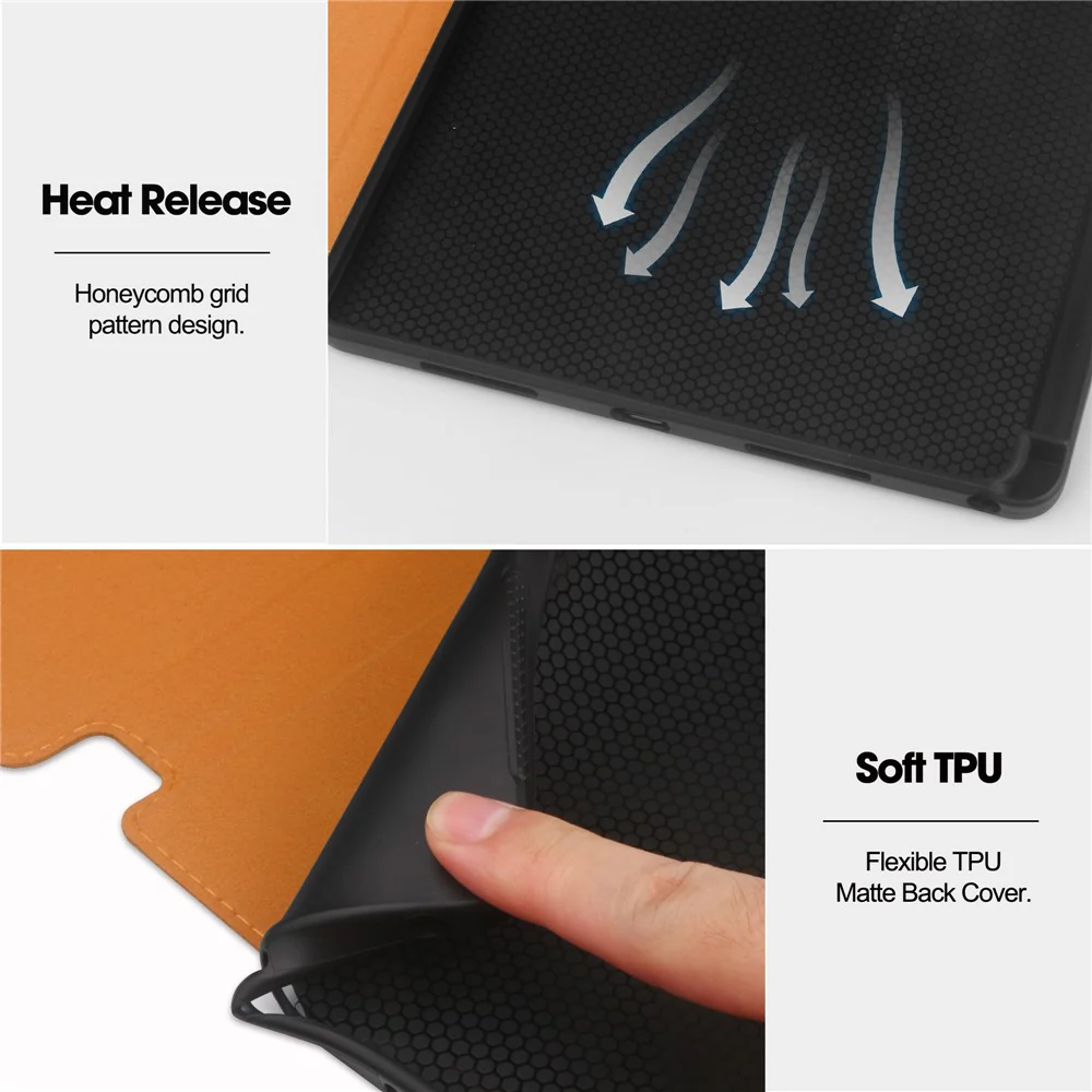 For Lenovo Tab M11 / Xiaoxin Pad 11 2024 Case Shockproof Leather Auto Wake / Sleep Tablet Stand Cover - Brown - Image 7