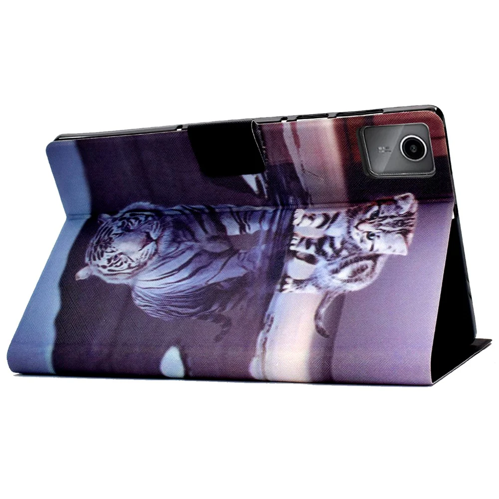 For Lenovo Tab M11 / Xiaoxin Pad 11 2024 Case Stand Pattern Printed Tablet Shell - Cat and Tiger - Image 4