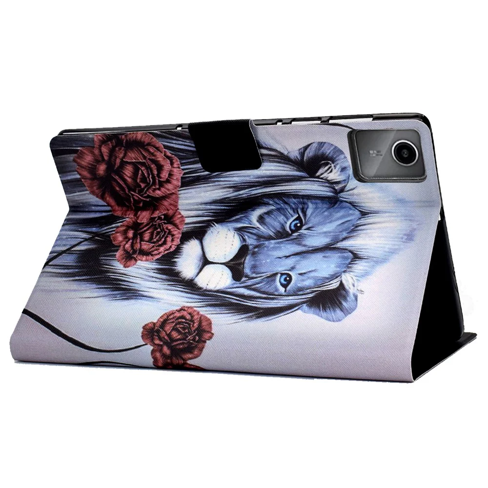 For Lenovo Tab M11 / Xiaoxin Pad 11 2024 Case Stand Pattern Printed Tablet Shell - Rose and Lion - Image 4
