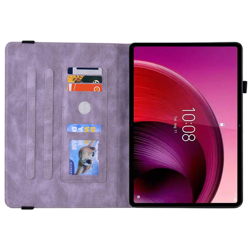 For Lenovo Tab M11 / Xiaoxin Pad 11 2024 Case Tablet Leather Cover with Card Slots - Purple - Image 2