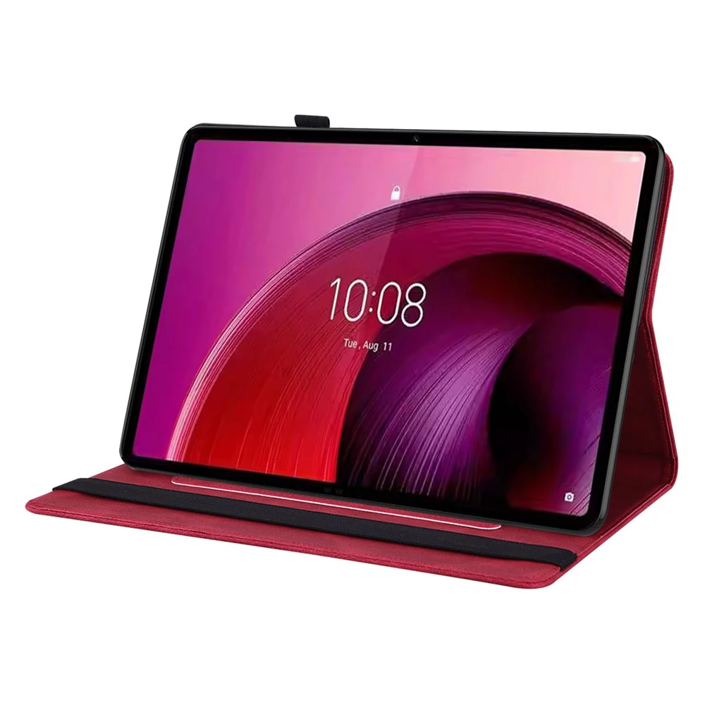 For Lenovo Tab M11 / Xiaoxin Pad 11 2024 Case Tablet Leather Cover with Card Slots - Red - Image 3