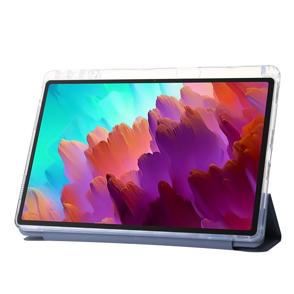For Lenovo Tab M11 / Xiaoxin Pad 11 2024 Case TPU+Acrylic+PU Tablet Cover with Tri-fold Stand - Lavender Purple - Image 3
