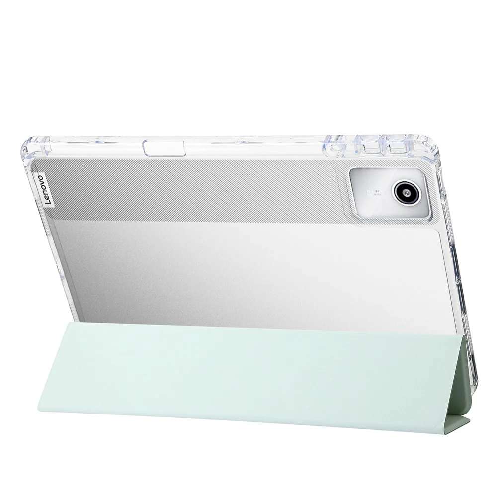 For Lenovo Tab M11 / Xiaoxin Pad 11 2024 Case TPU+Acrylic+PU Tablet Cover with Tri-fold Stand - Matcha Green - Image 2