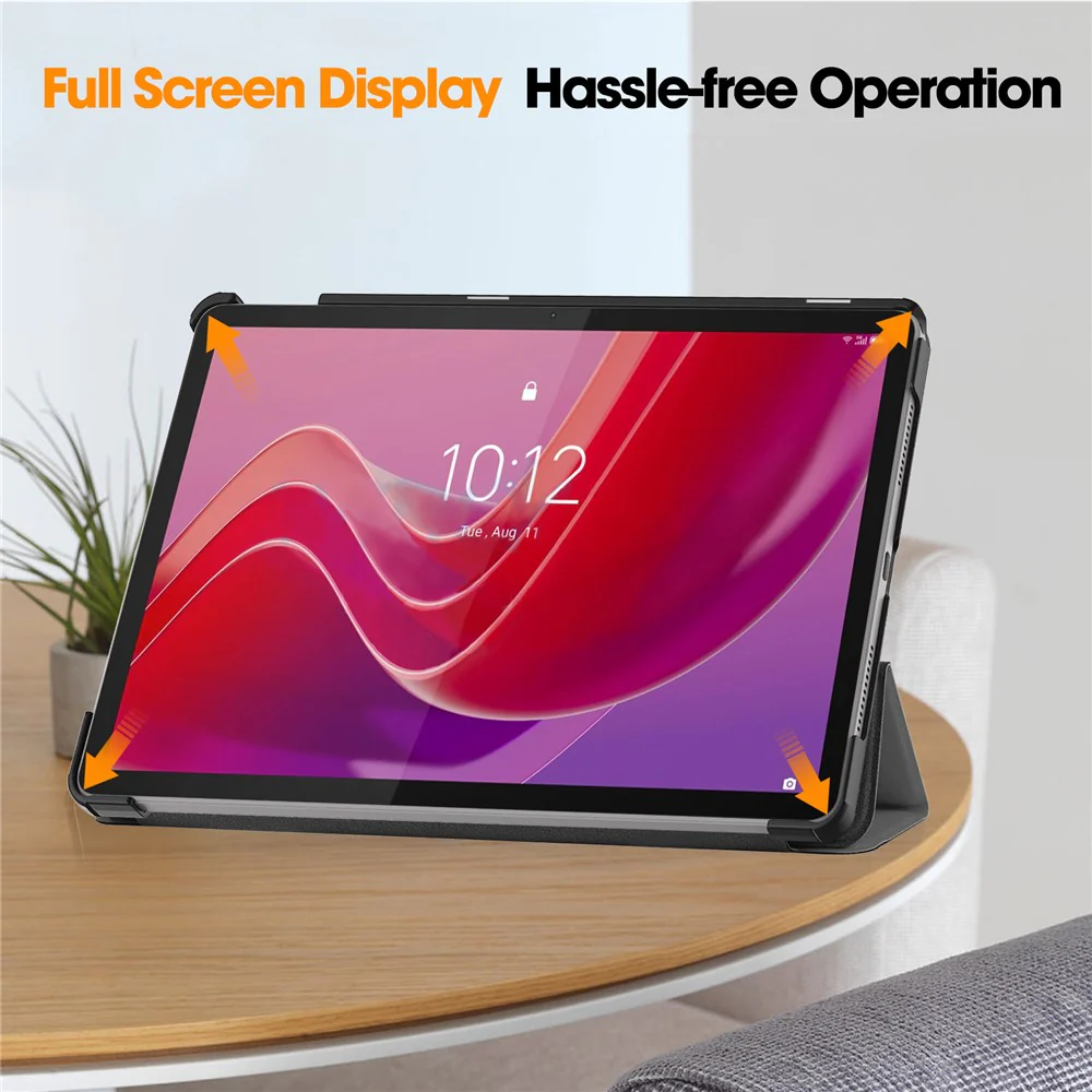 For Lenovo Tab M11 / Xiaoxin Pad 11 2024 Case Tri-fold Stand PU Leather+PC Tablet Cover - Grey - Image 5
