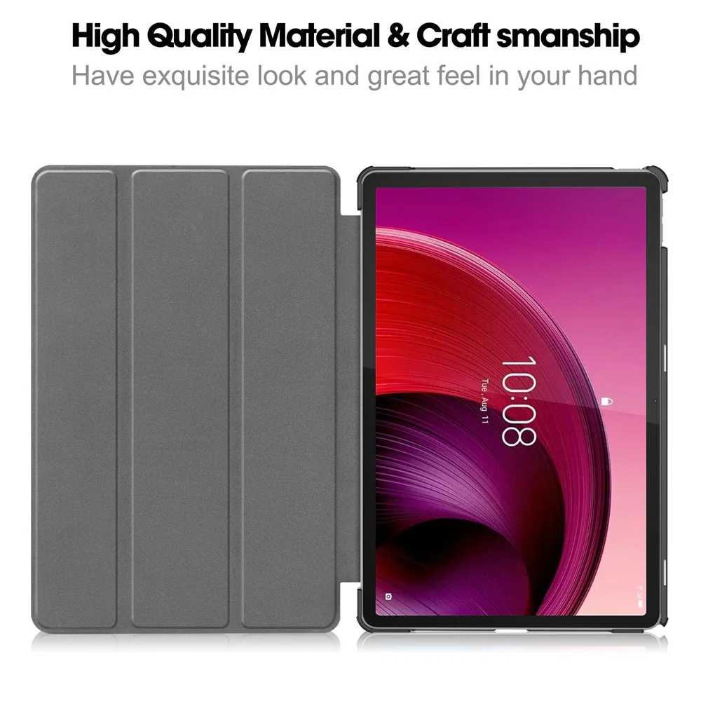 For Lenovo Tab M11 / Xiaoxin Pad 11 2024 Case Trifold Stand Pattern Printing Tablet Leather Cover - Cat - Image 2