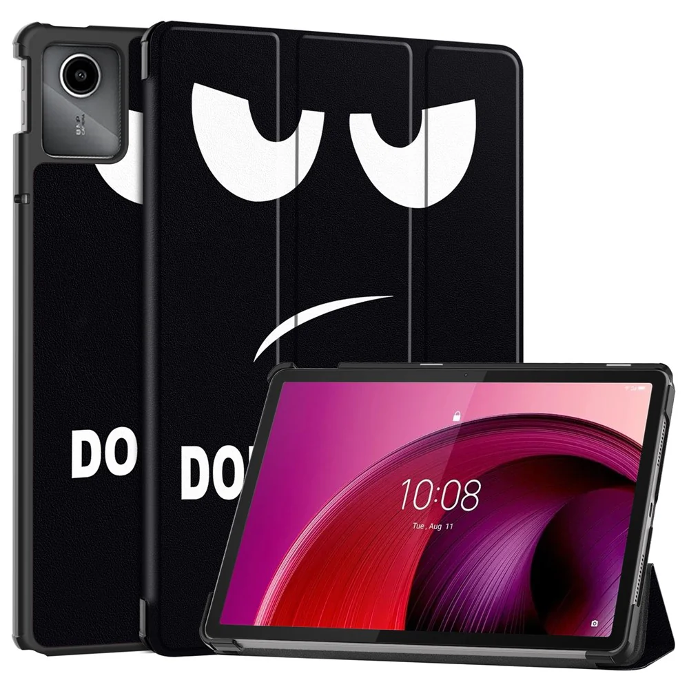 For Lenovo Tab M11 / Xiaoxin Pad 11 2024 Case Trifold Stand Pattern Printing Tablet Leather Cover - Don't Touch Me