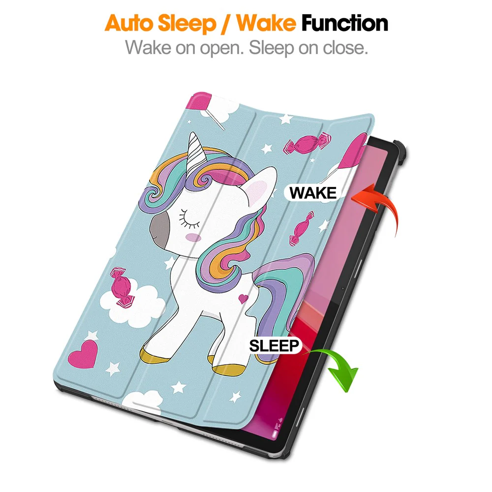 For Lenovo Tab M11 / Xiaoxin Pad 11 2024 Case Trifold Stand Pattern Printing Tablet Leather Cover - Horse - Image 3