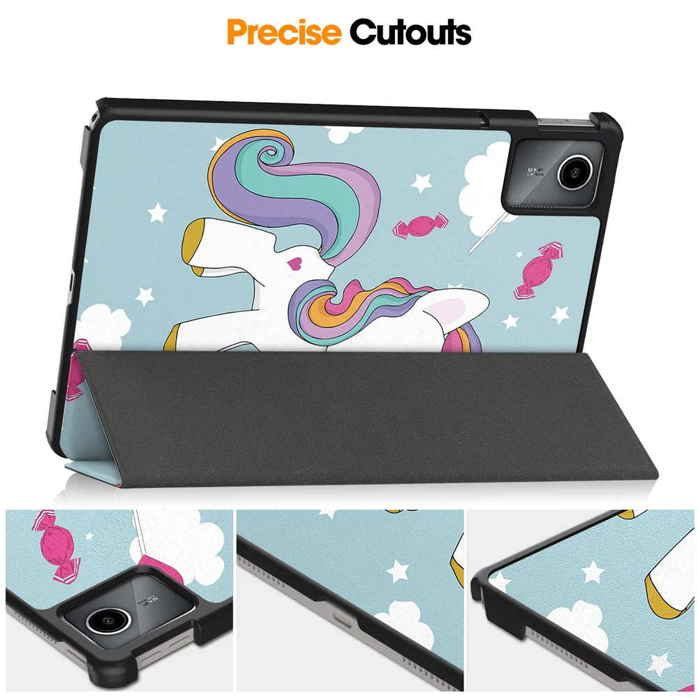 For Lenovo Tab M11 / Xiaoxin Pad 11 2024 Case Trifold Stand Pattern Printing Tablet Leather Cover - Horse - Image 6