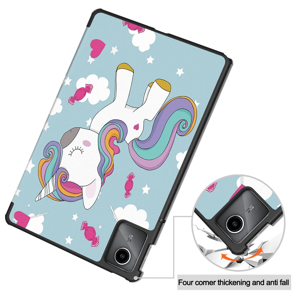 For Lenovo Tab M11 / Xiaoxin Pad 11 2024 Case Trifold Stand Pattern Printing Tablet Leather Cover - Horse - Image 7