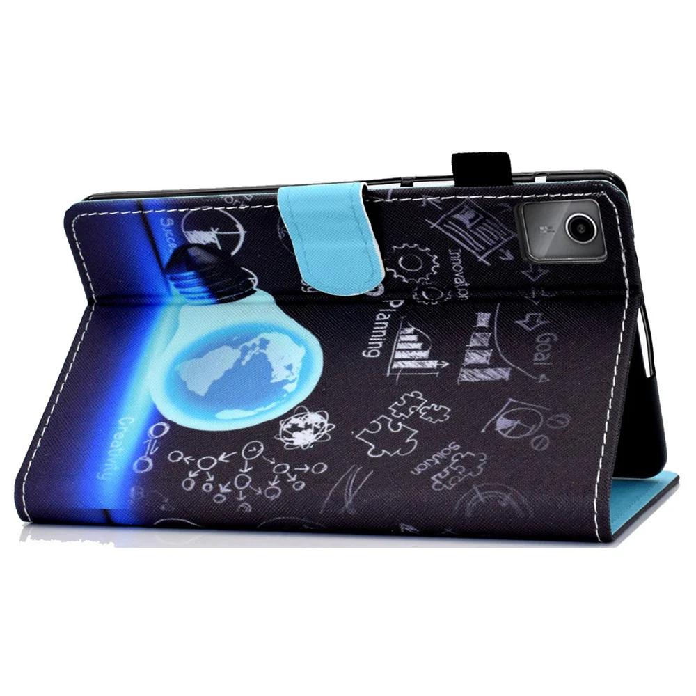 For Lenovo Tab M11 / Xiaoxin Pad 11 2024 Leather Case Pattern Printing Tablet Cover with Card Slots - Bulb - Image 4