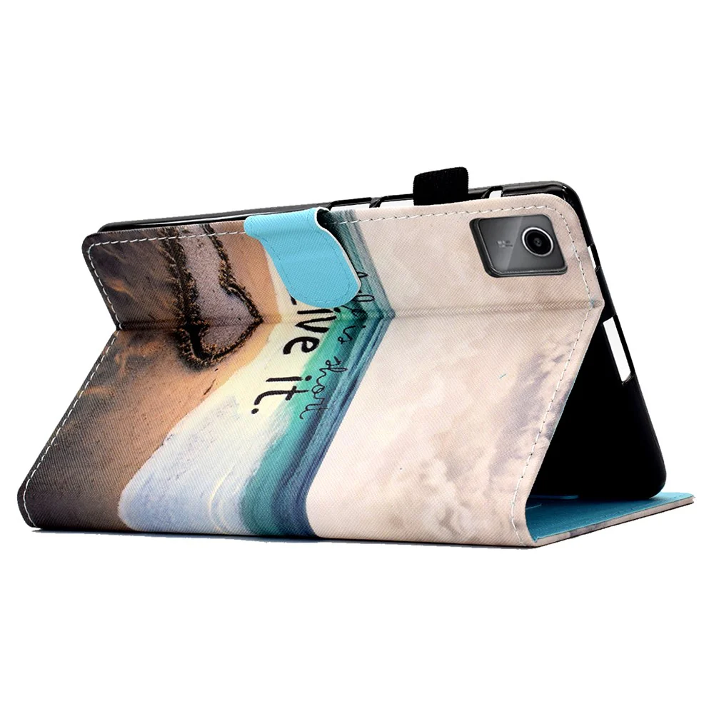 For Lenovo Tab M11 / Xiaoxin Pad 11 2024 Leather Case Pattern Printing Tablet Cover with Card Slots - Heart - Image 4