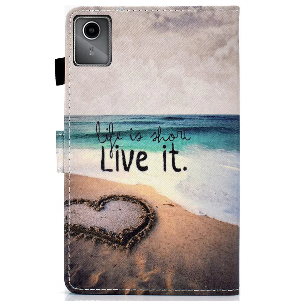 For Lenovo Tab M11 / Xiaoxin Pad 11 2024 Leather Case Pattern Printing Tablet Cover with Card Slots - Heart - Image 7