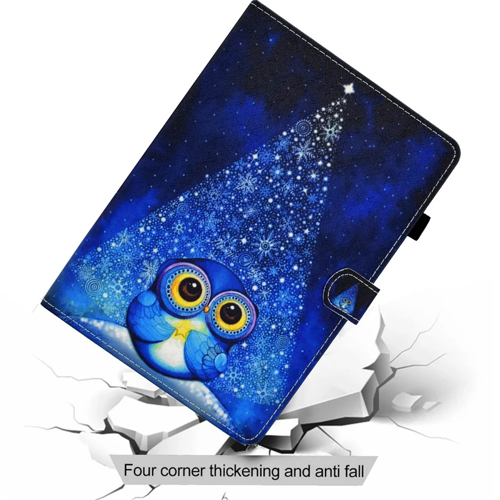 For Lenovo Tab M11 / Xiaoxin Pad 11 2024 Leather Case Pattern Printing Tablet Cover with Card Slots - Night Owl - Image 7