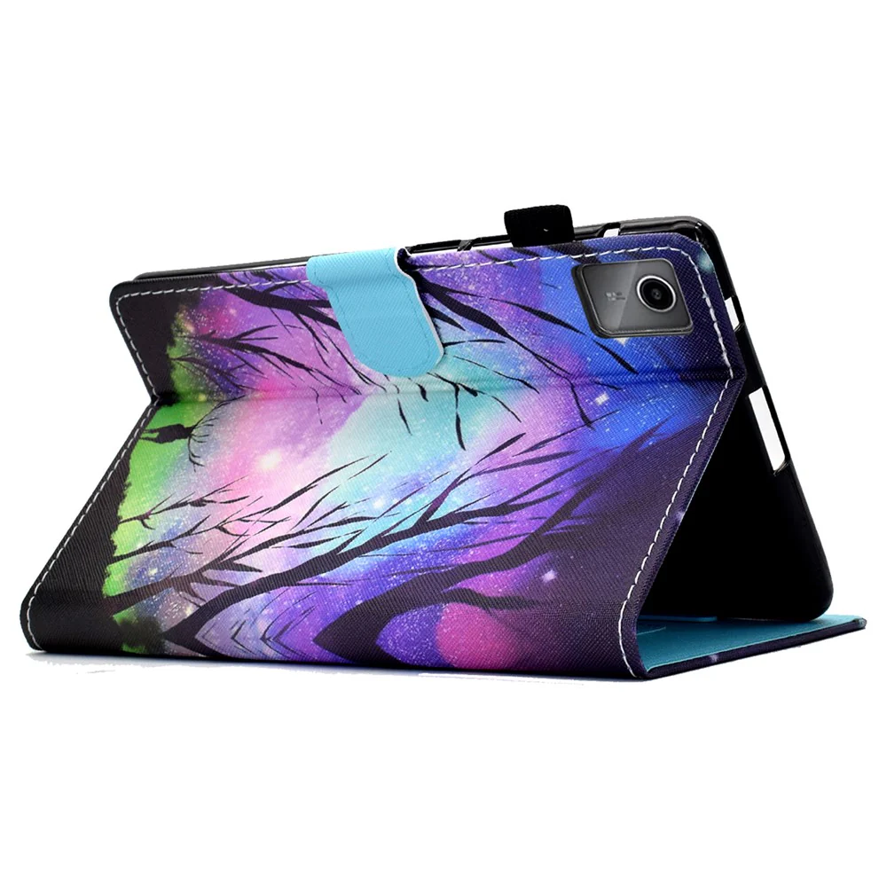 For Lenovo Tab M11 / Xiaoxin Pad 11 2024 Leather Case Pattern Printing Tablet Cover with Card Slots - Starry Sky / Deer - Image 4