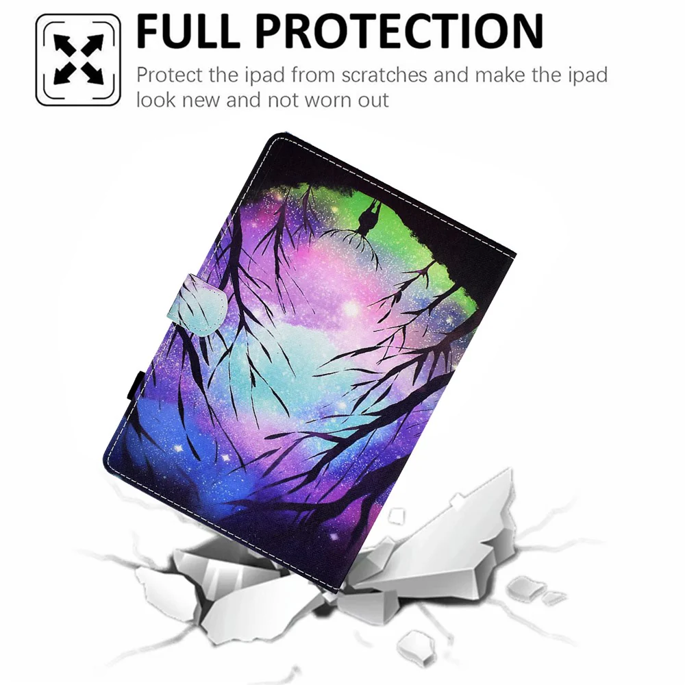 For Lenovo Tab M11 / Xiaoxin Pad 11 2024 Leather Case Pattern Printing Tablet Cover with Card Slots - Starry Sky / Deer - Image 5