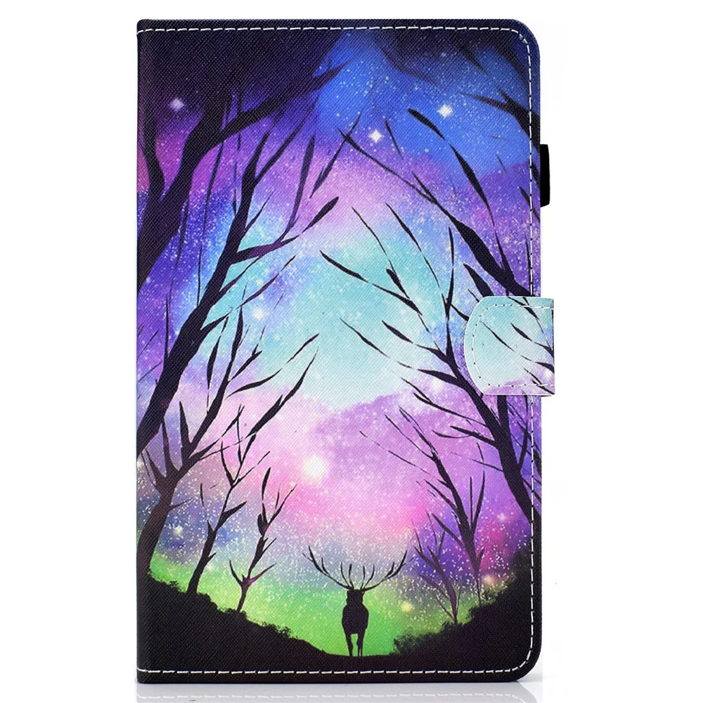 For Lenovo Tab M11 / Xiaoxin Pad 11 2024 Leather Case Pattern Printing Tablet Cover with Card Slots - Starry Sky / Deer - Image 6
