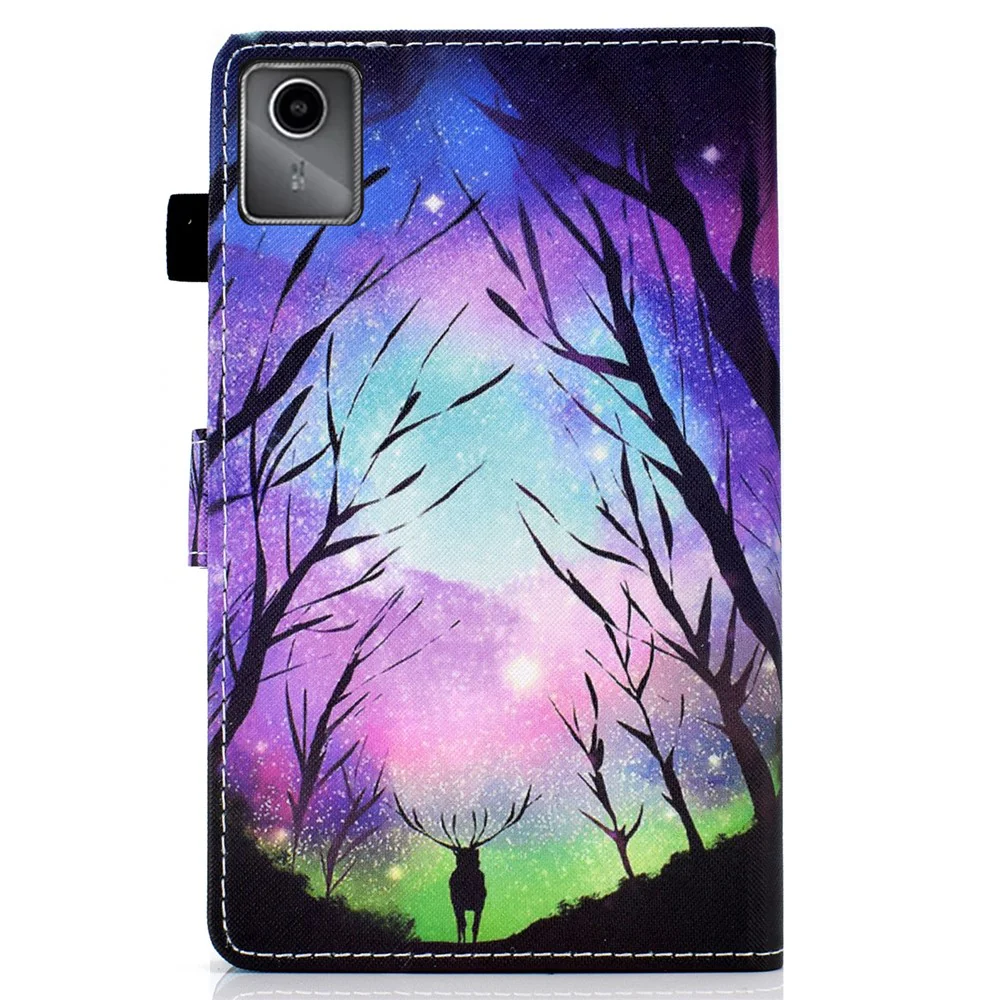 For Lenovo Tab M11 / Xiaoxin Pad 11 2024 Leather Case Pattern Printing Tablet Cover with Card Slots - Starry Sky / Deer - Image 7