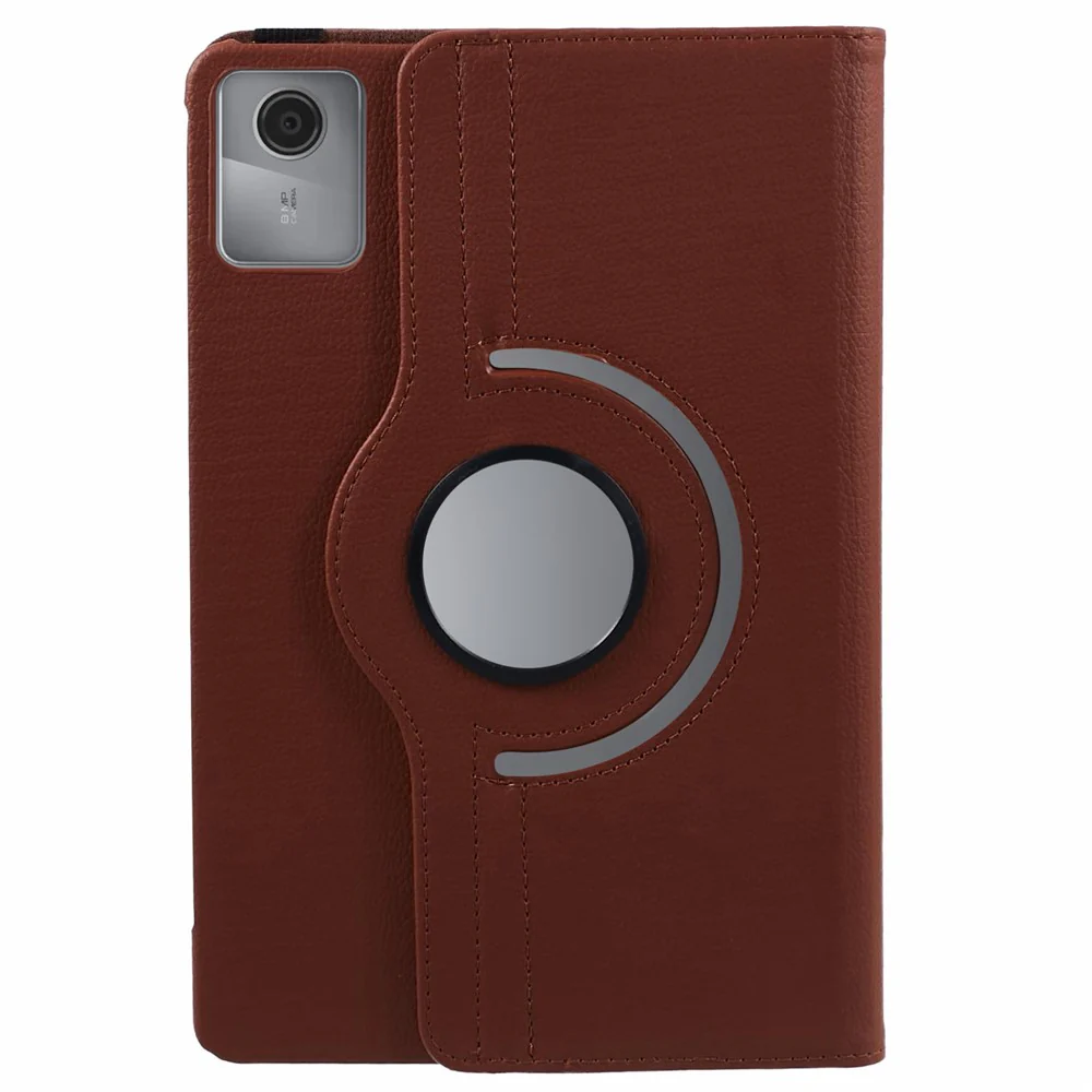 For Lenovo Tab M11 / Xiaoxin Pad 11 2024 Leather Case Rotating Stand Tablet Cover - Brown - Image 2