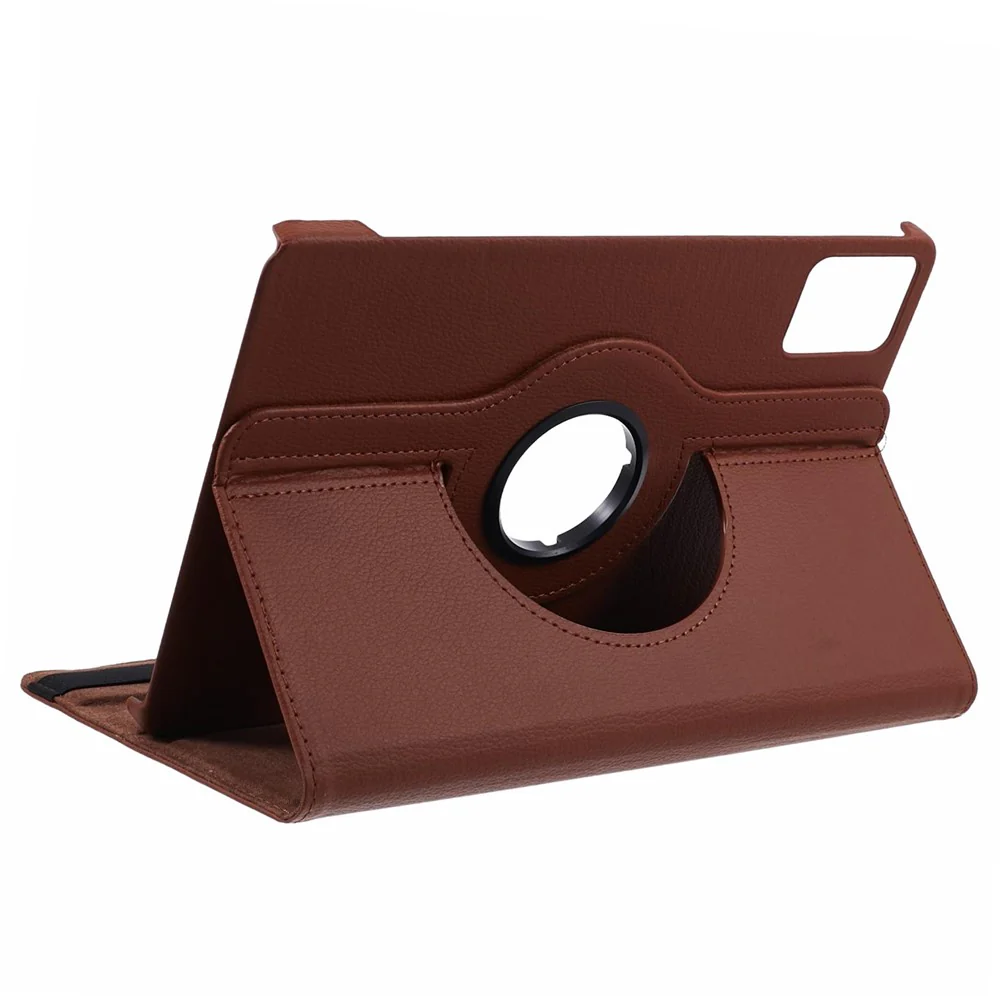 For Lenovo Tab M11 / Xiaoxin Pad 11 2024 Leather Case Rotating Stand Tablet Cover - Brown - Image 4