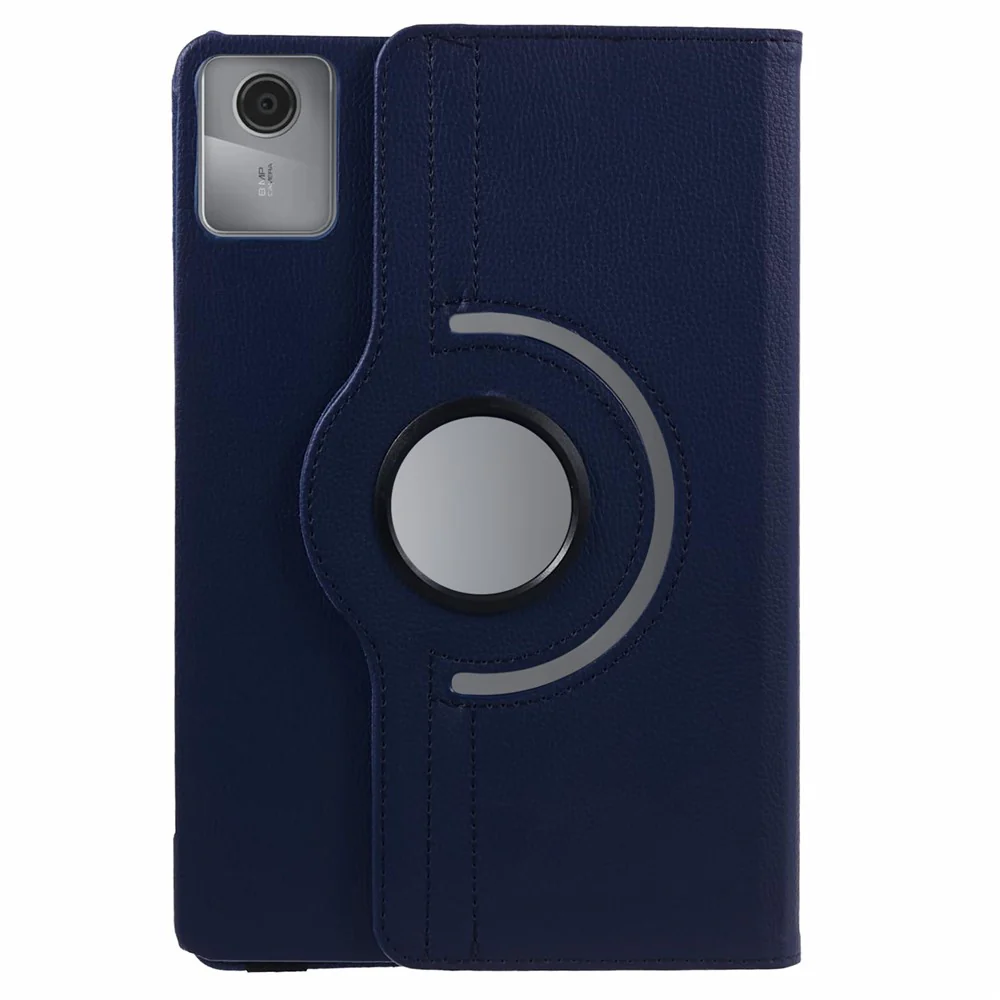 For Lenovo Tab M11 / Xiaoxin Pad 11 2024 Leather Case Rotating Stand Tablet Cover - Dark Blue - Image 2