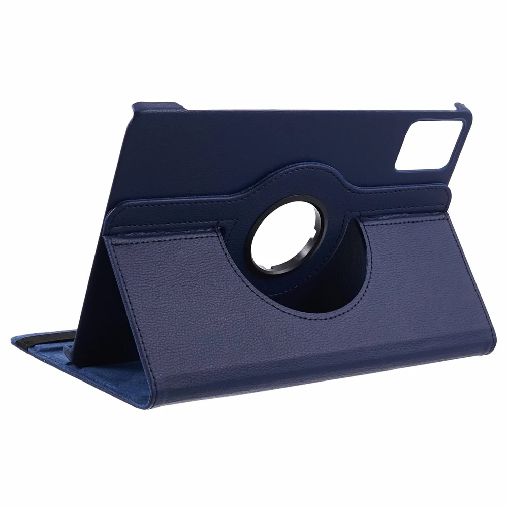 For Lenovo Tab M11 / Xiaoxin Pad 11 2024 Leather Case Rotating Stand Tablet Cover - Dark Blue - Image 4