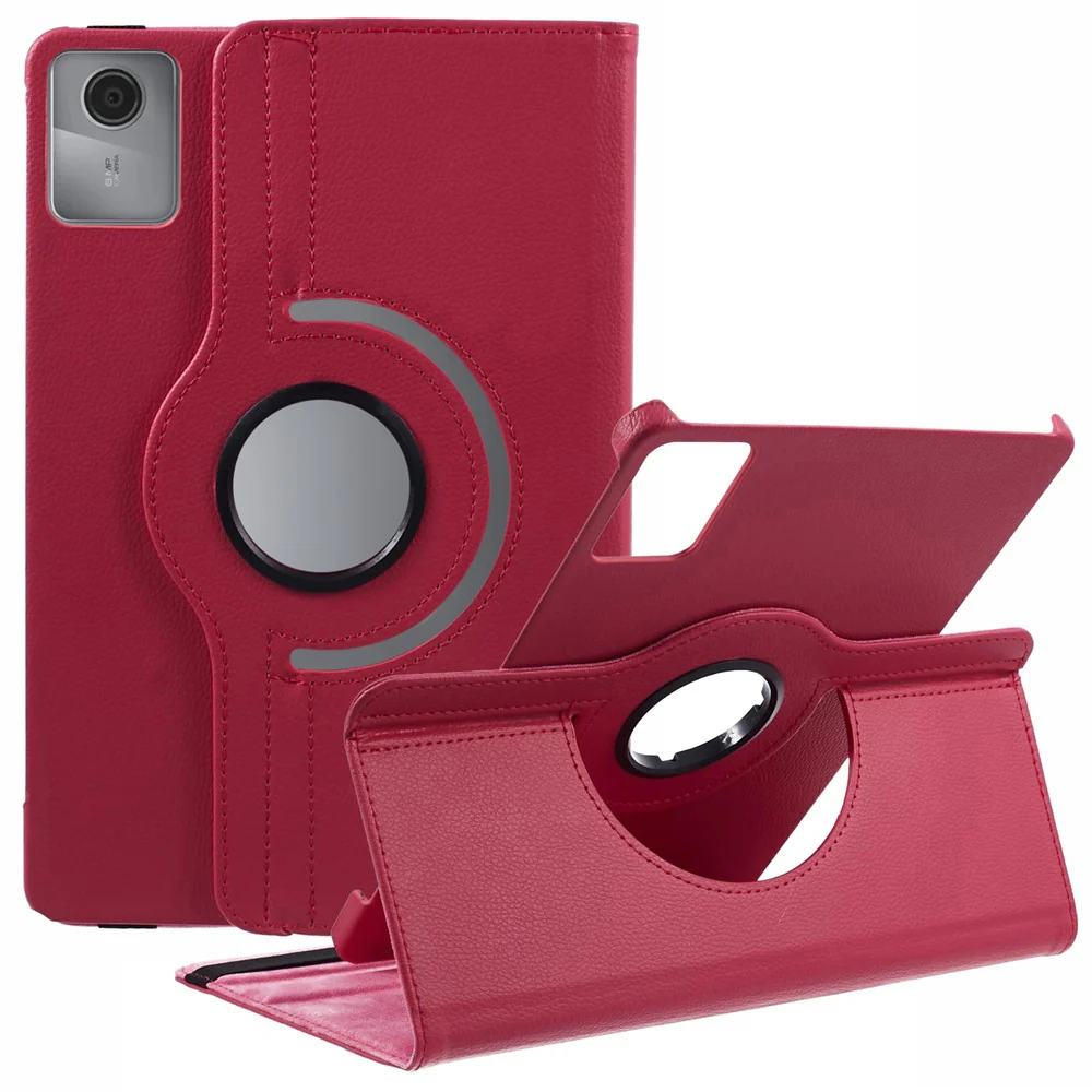 For Lenovo Tab M11 / Xiaoxin Pad 11 2024 Leather Case Rotating Stand Tablet Cover - Rose