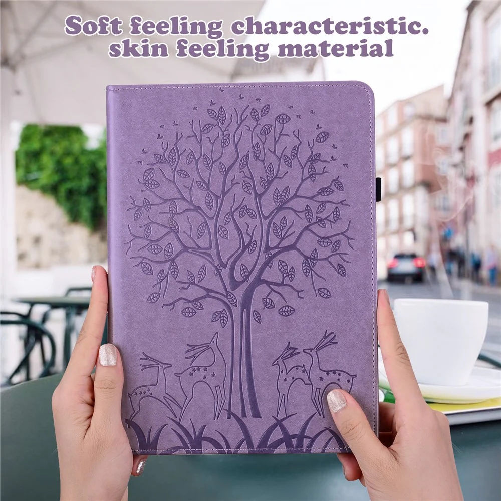 For Lenovo Tab M11 / Xiaoxin Pad 11 2024 Leather Case Tree Deer Pattern Stand Tablet Cover - Purple - Image 5