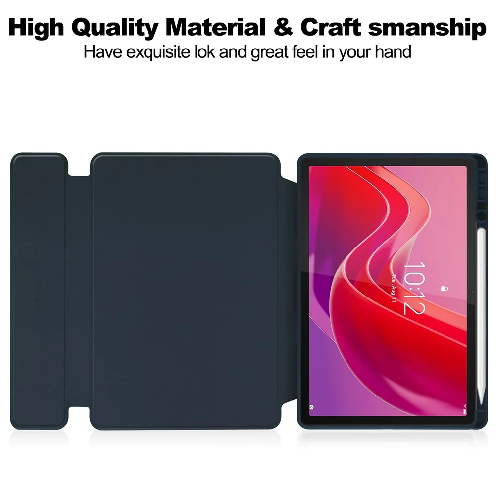 For Lenovo Tab M11 / Xiaoxin Pad 11 2024 Tablet Case 360-Degree Rotating Stand Anti-fall Cover (without Keyboard) - Dark Blue - Image 3