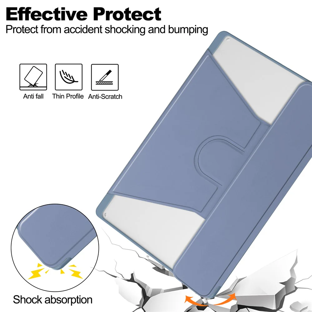 For Lenovo Tab M11 / Xiaoxin Pad 11 2024 Tablet Case 360-Degree Rotating Stand Anti-fall Cover (without Keyboard) - Purple - Image 4