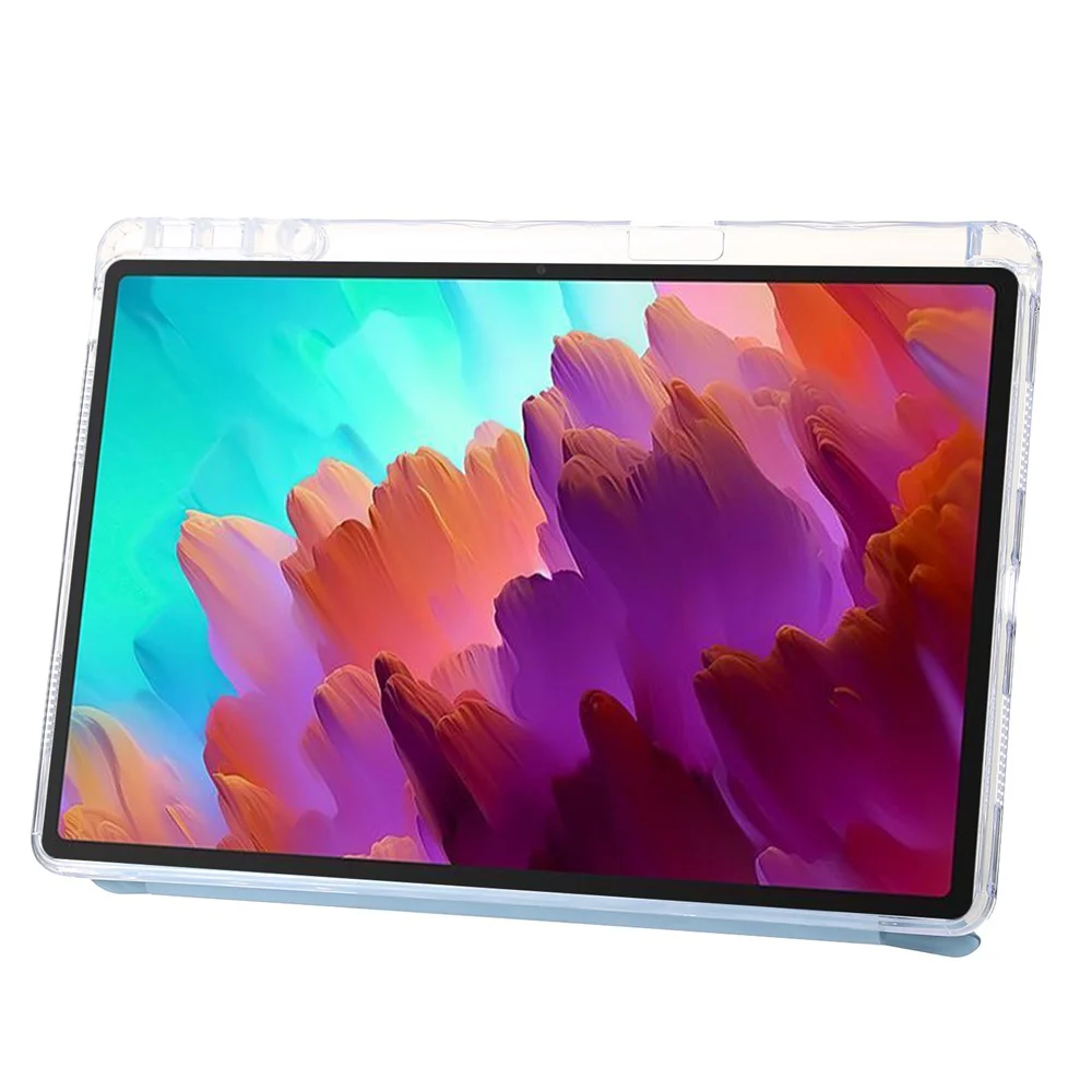 For Lenovo Tab M11 / Xiaoxin Pad 11 2024 Tablet Case Origami Stand TPU+Acrylic+PU Flip Cover - Baby Blue - Image 3