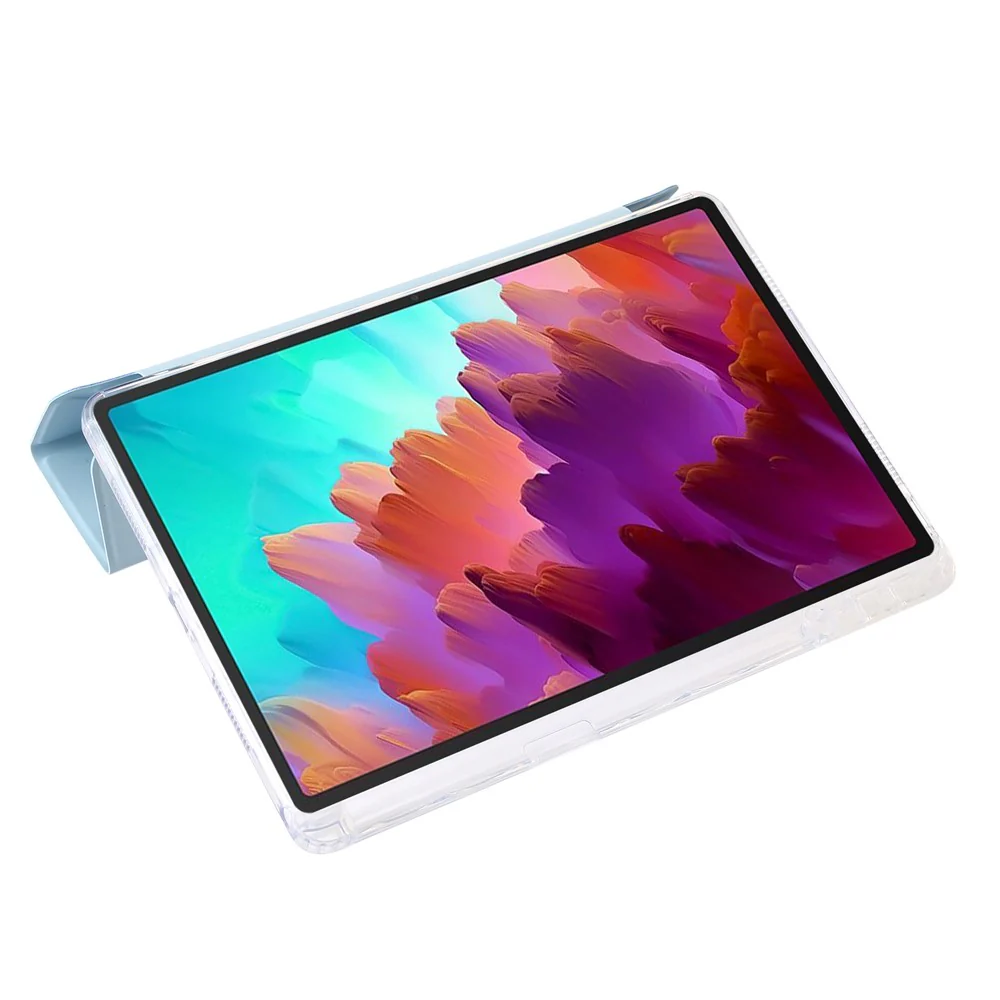 For Lenovo Tab M11 / Xiaoxin Pad 11 2024 Tablet Case Origami Stand TPU+Acrylic+PU Flip Cover - Baby Blue - Image 4