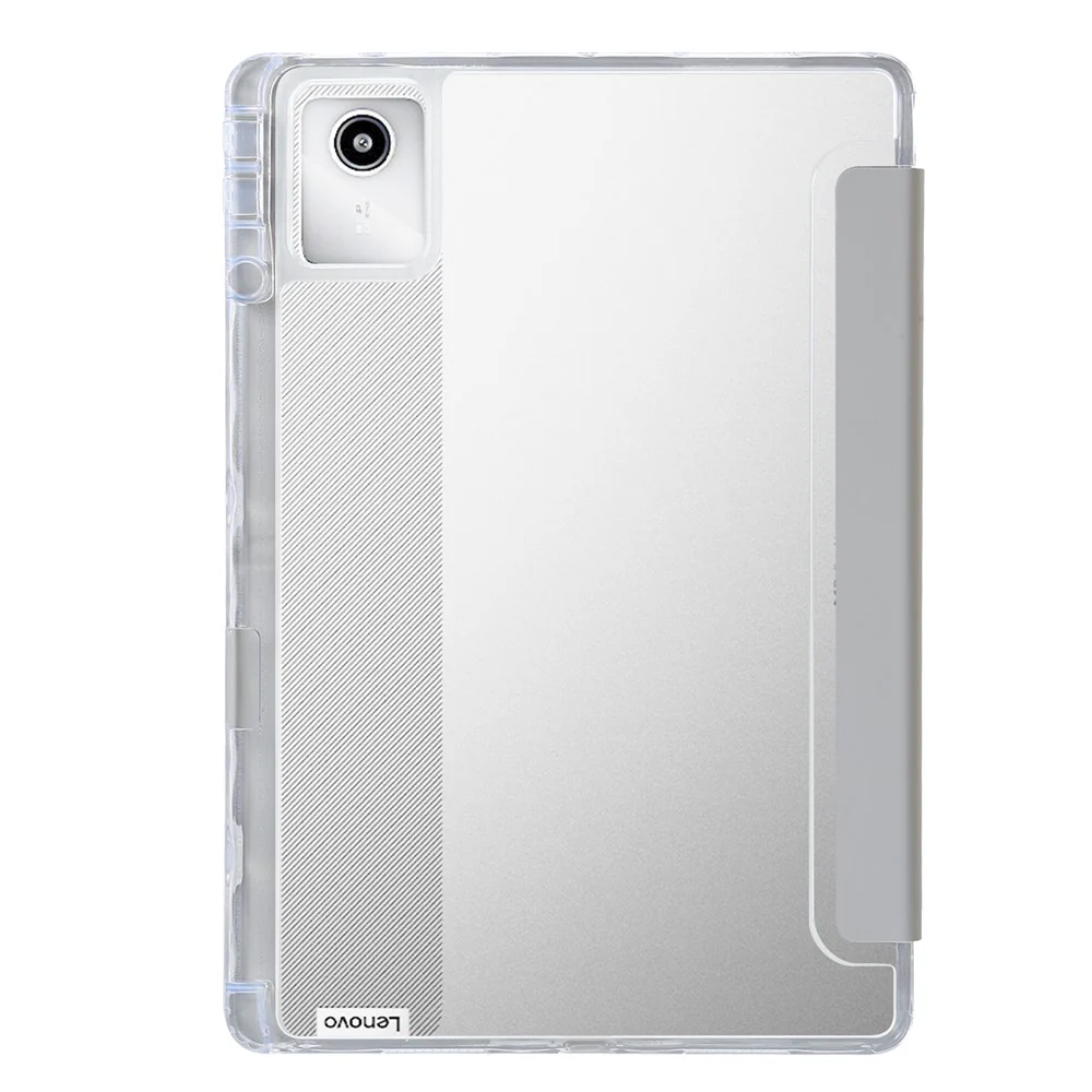 For Lenovo Tab M11 / Xiaoxin Pad 11 2024 Tablet Case Origami Stand TPU+Acrylic+PU Flip Cover - Grey - Image 6