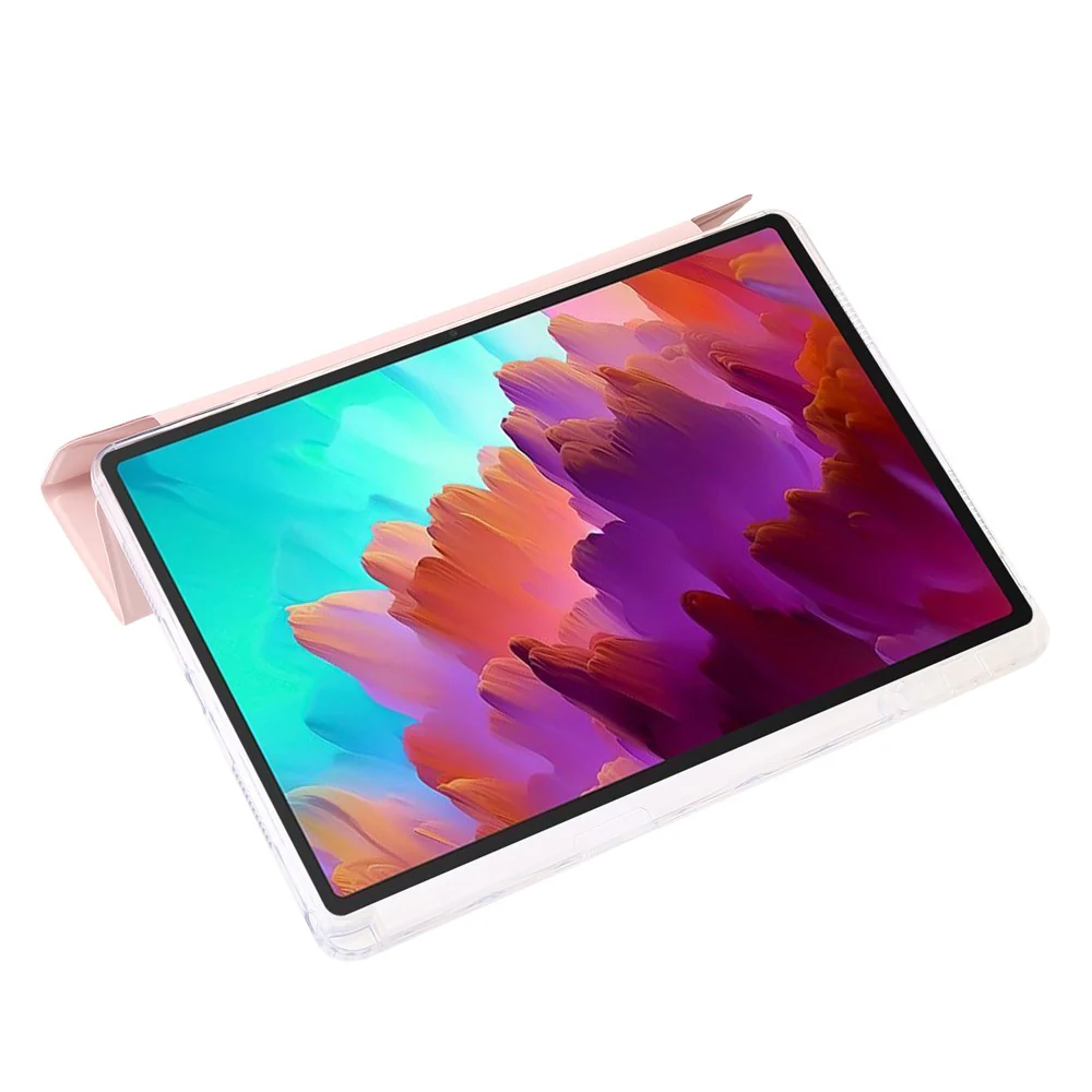 For Lenovo Tab M11 / Xiaoxin Pad 11 2024 Tablet Case Origami Stand TPU+Acrylic+PU Flip Cover - Pink - Image 4