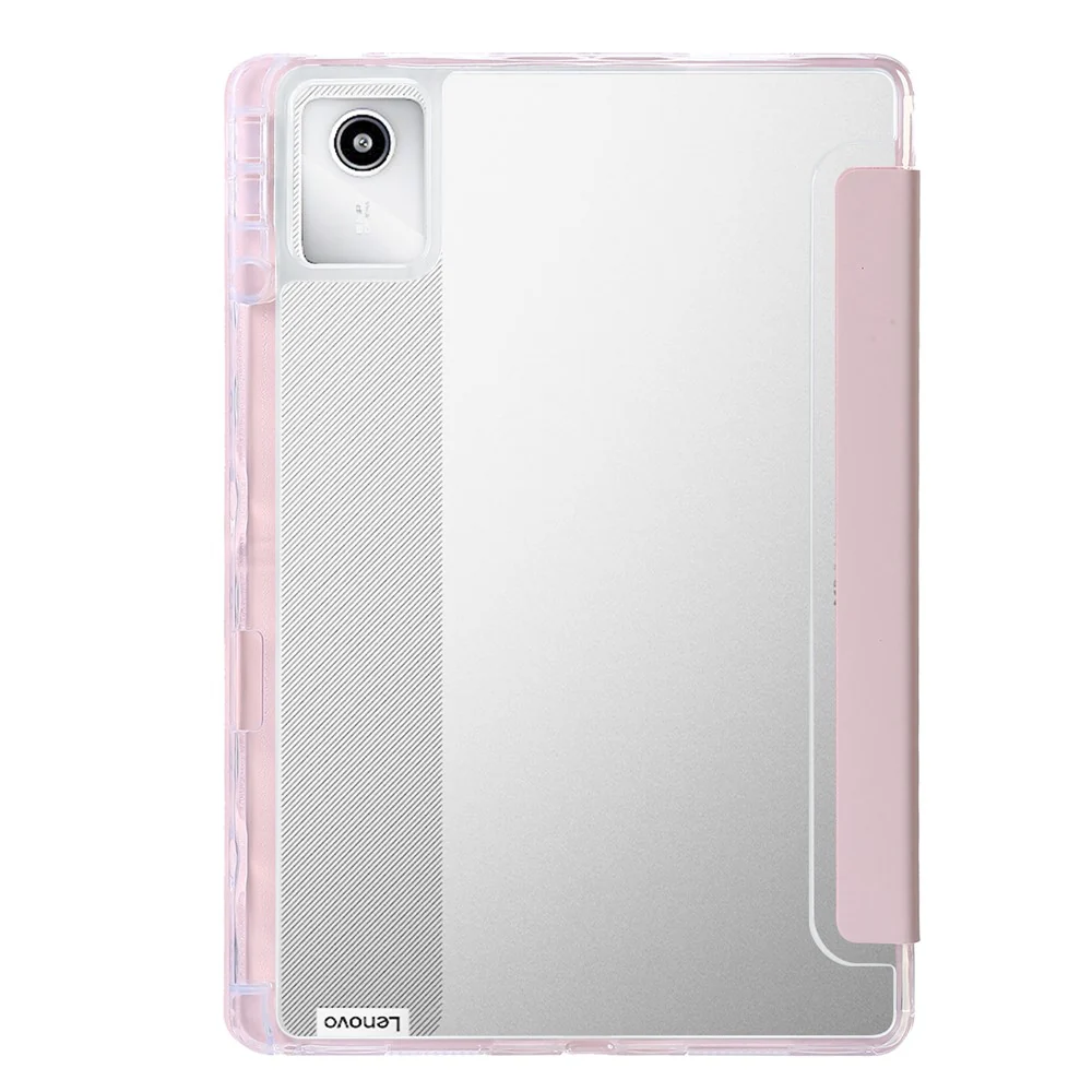 For Lenovo Tab M11 / Xiaoxin Pad 11 2024 Tablet Case Origami Stand TPU+Acrylic+PU Flip Cover - Pink - Image 6