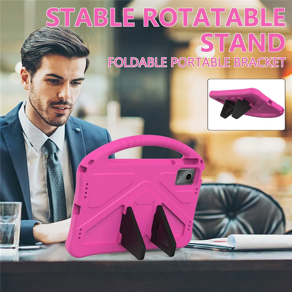 For Lenovo Tab M11 / Xiaoxin Pad 11 2024 Tablet Case with Handle Drop Proof EVA Cover - Rose - Image 2