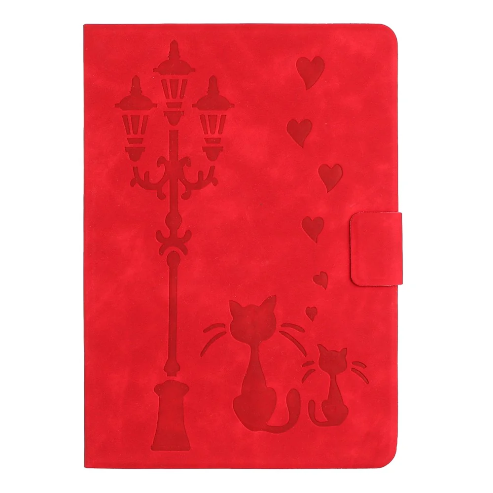 For Lenovo Tab M11 / Xiaoxin Pad 11 2024 TB-330FU Case Couple Cat Imprinted Microfiber Leather Smart Tablet Cover - Red - Image 8