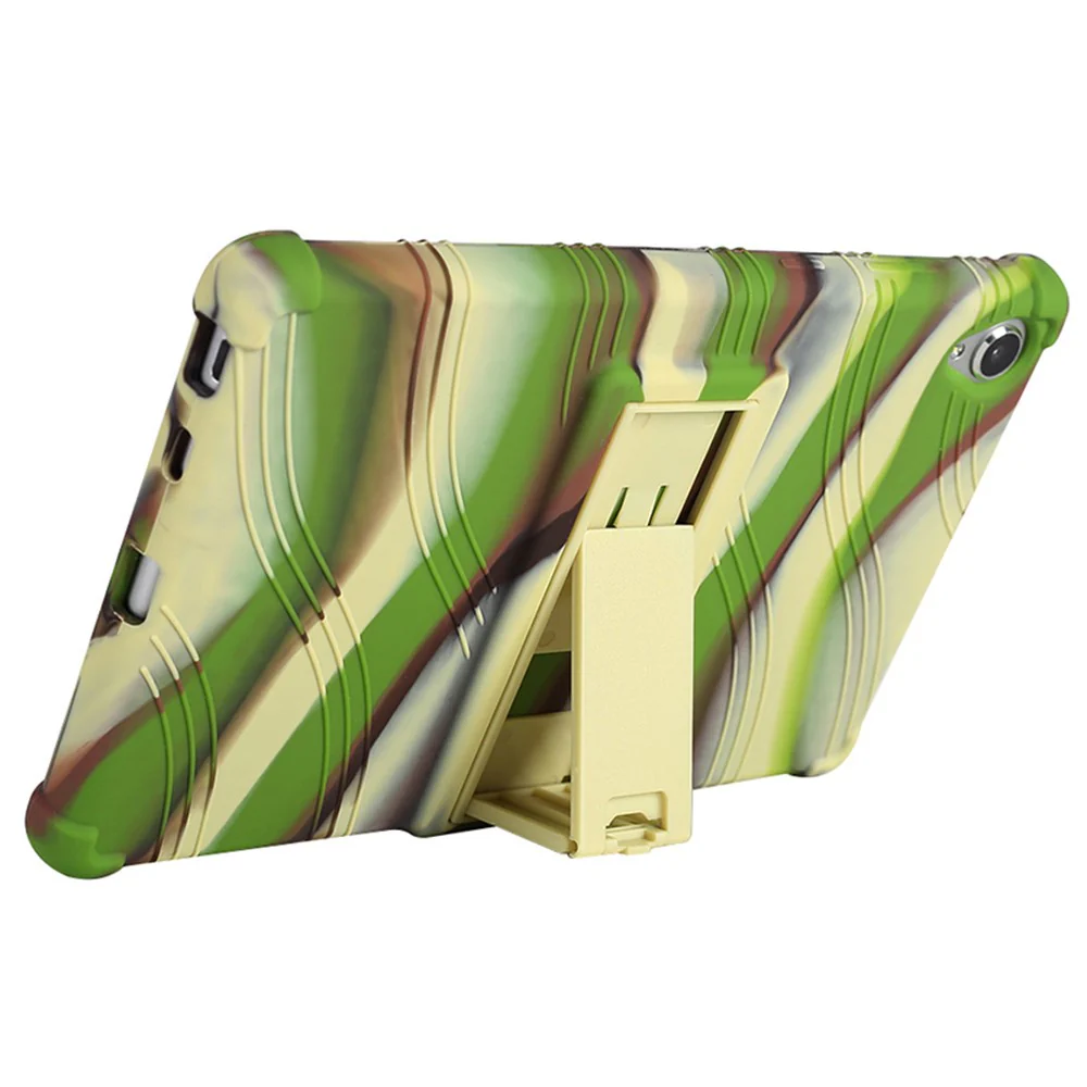 For Lenovo Tab M8 (3rd Gen) / Tab M8 (2nd Gen) TB-8506FS / XS Silicone Protective Cover Anti-Slip Kickstand Tablet Case - Camouflage - Image 2