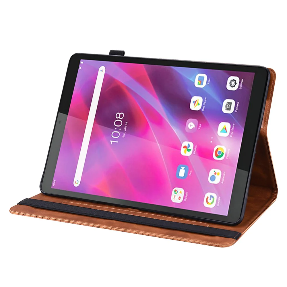 For Lenovo Tab M8 (4th Gen) 2024 TB-301XU / M8 (4th Gen) 2023 TB-300FU Flower Imprinting PU Leather Stand Case - Brown - Image 4