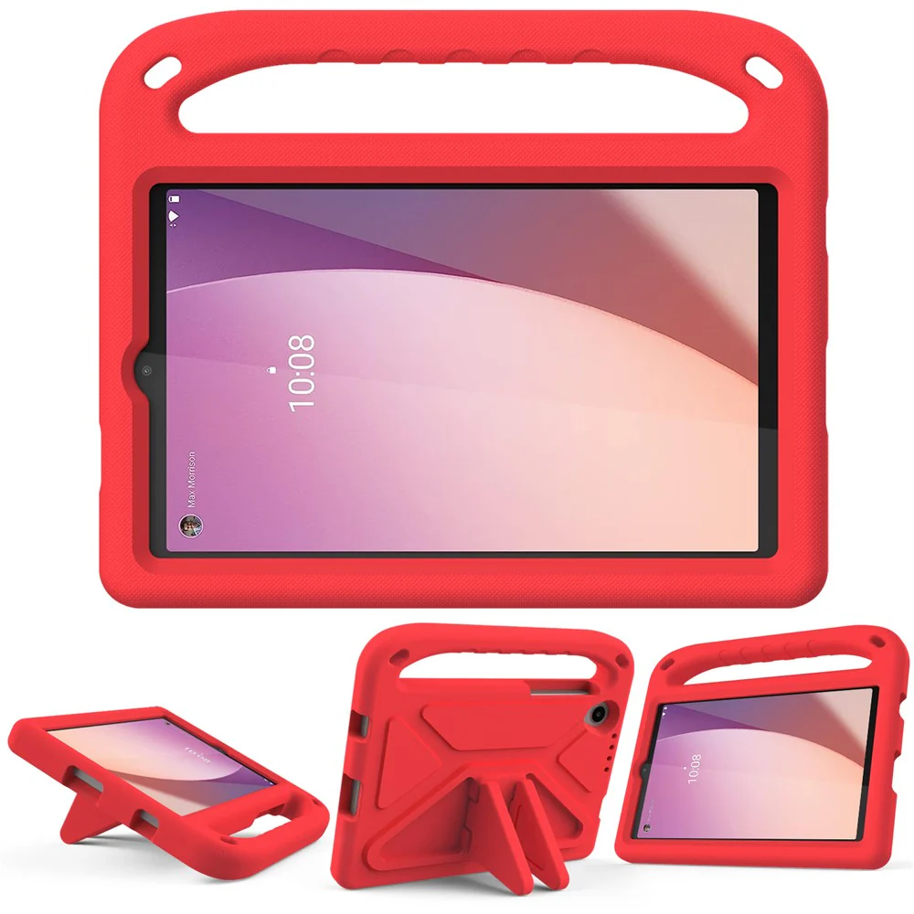 For Lenovo Tab M8 (4th Gen) 2024 TB-301XU / M8 (4th Gen) 2023 TB-300FU Hand Grip EVA Tablet Case Foldable Kickstand Tablet Cover - Red - Image 6