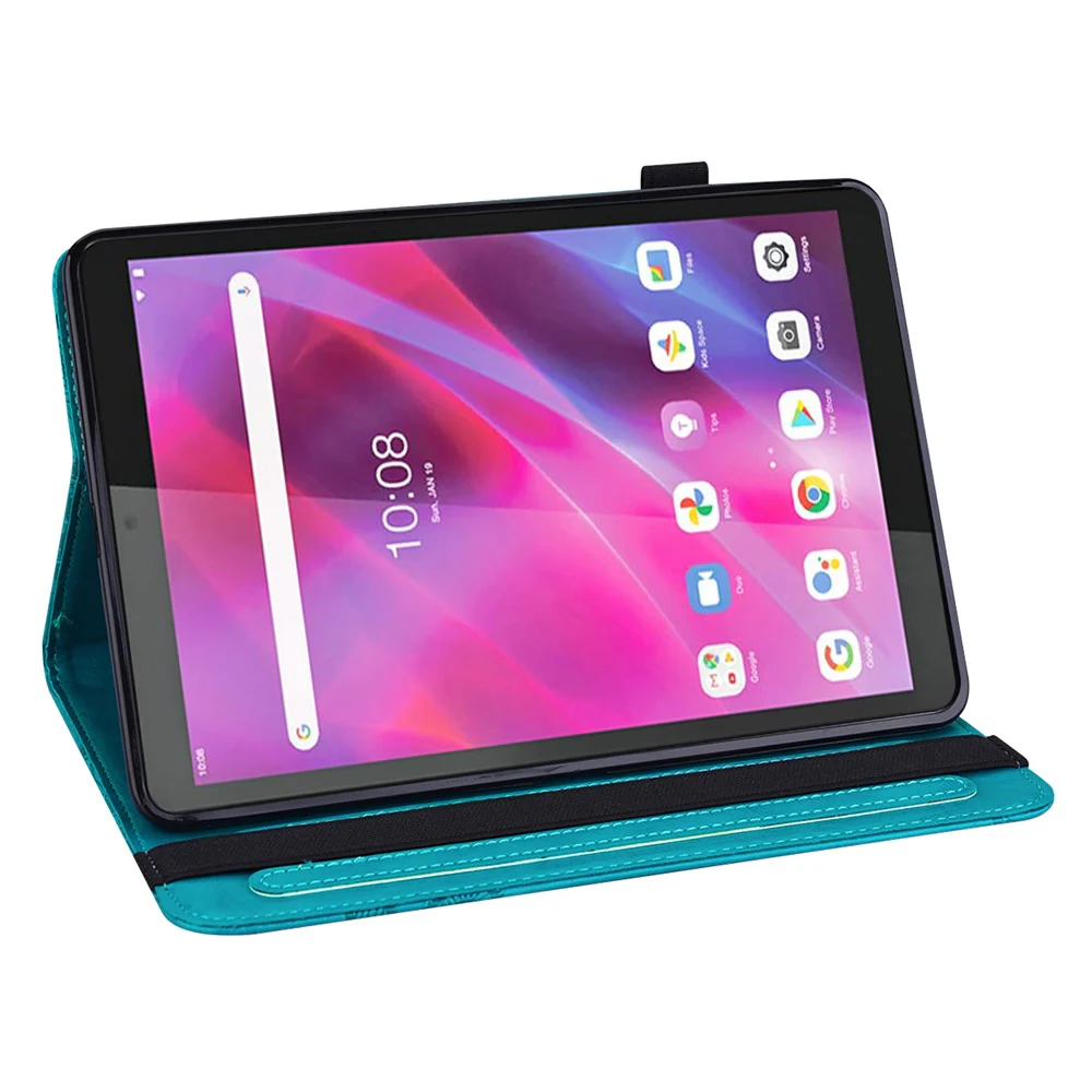 For Lenovo Tab M8 (4th Gen) 2024 TB-301XU / M8 (4th Gen) 2023 TB-300FU Leather Case Butterfly Imprinted Card Holder Stand Tablet Cover - Blue - Image 3