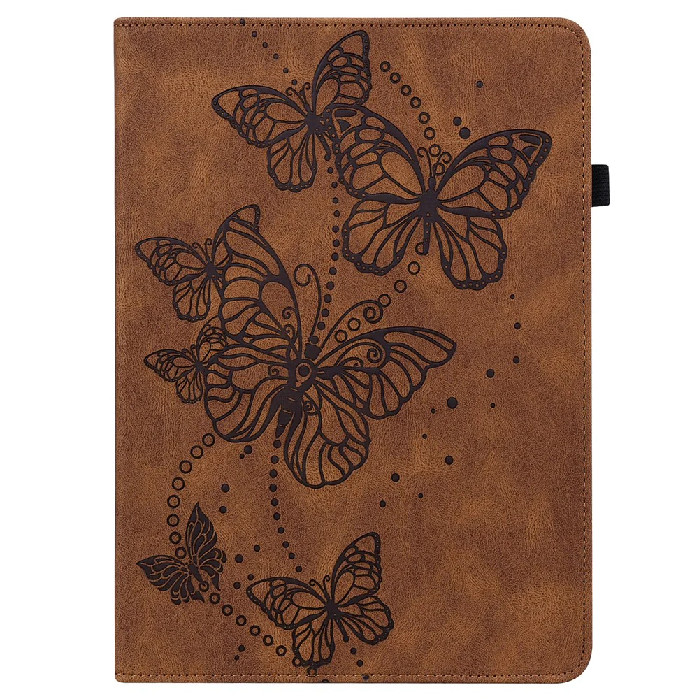 For Lenovo Tab M8 (4th Gen) 2024 TB-301XU / M8 (4th Gen) 2023 TB-300FU Leather Case Butterfly Imprinted Card Holder Stand Tablet Cover - Brown - Image 8