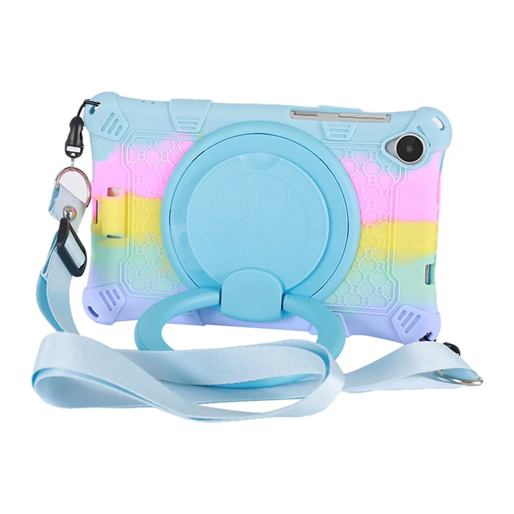 For Lenovo Tab M8 (4th Gen) 2024 TB-301XU / M8 (4th Gen) 2023 TB-300FU PC + Silicone Tablet Case Kickstand Cover - Colorful Baby Blue - Image 4