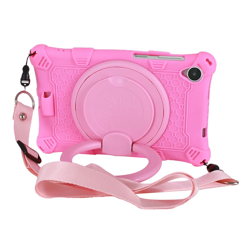 For Lenovo Tab M8 (4th Gen) 2024 TB-301XU / M8 (4th Gen) 2023 TB-300FU PC + Silicone Tablet Case Kickstand Cover - Pink - Image 4
