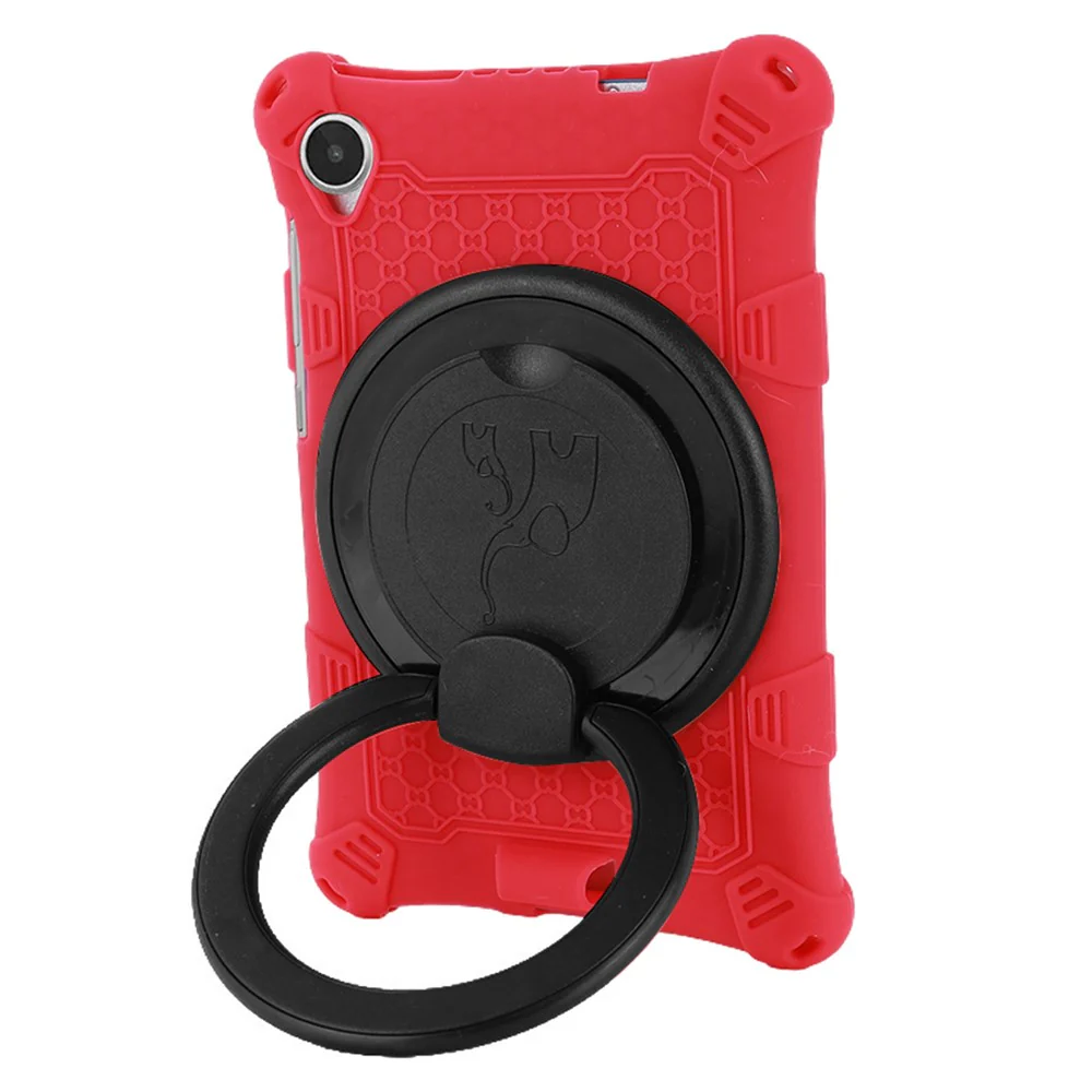 For Lenovo Tab M8 (4th Gen) 2024 TB-301XU / M8 (4th Gen) 2023 TB-300FU PC + Silicone Tablet Case Kickstand Cover - Red - Image 2