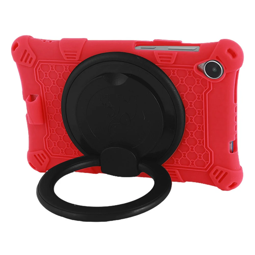 For Lenovo Tab M8 (4th Gen) 2024 TB-301XU / M8 (4th Gen) 2023 TB-300FU PC + Silicone Tablet Case Kickstand Cover - Red - Image 3