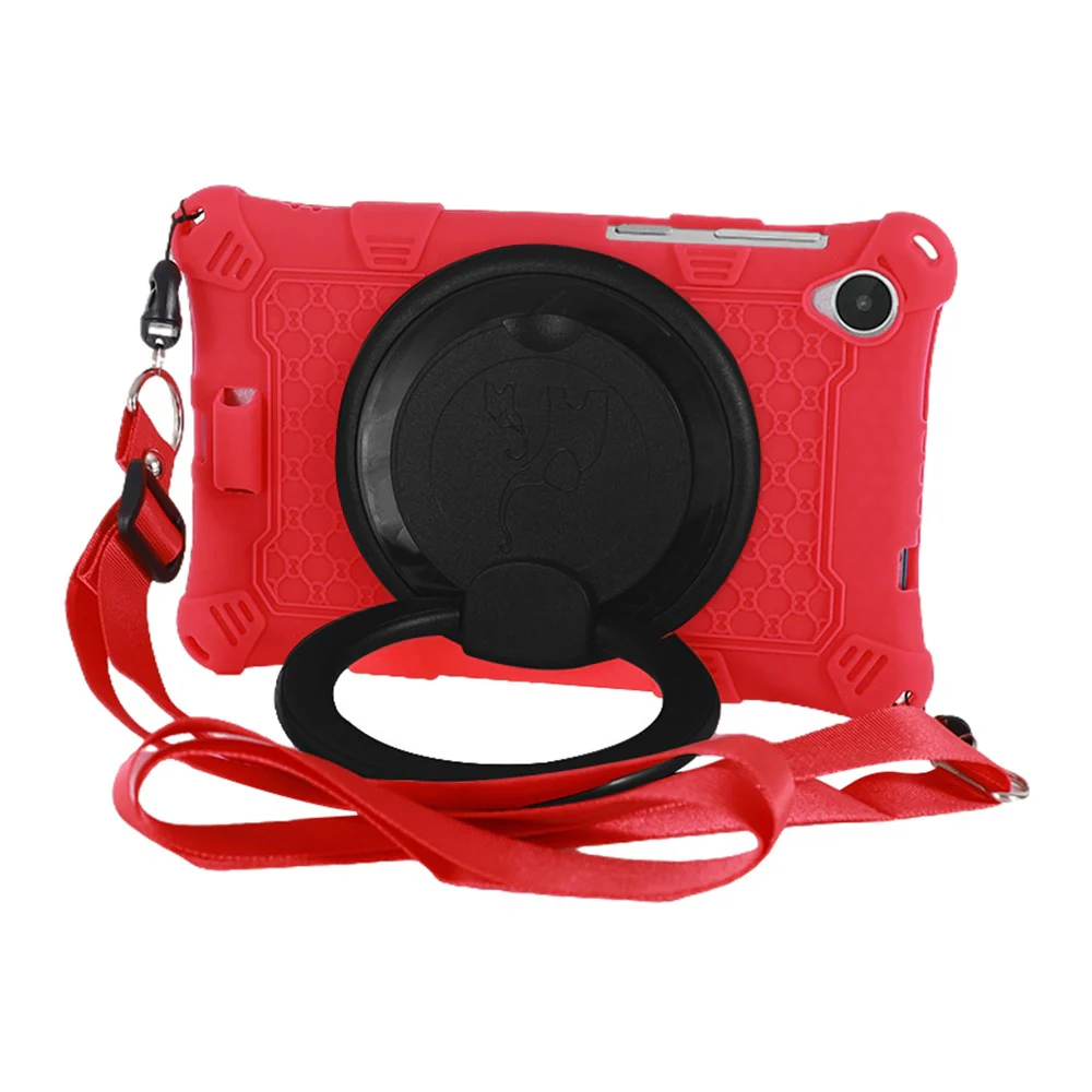For Lenovo Tab M8 (4th Gen) 2024 TB-301XU / M8 (4th Gen) 2023 TB-300FU PC + Silicone Tablet Case Kickstand Cover - Red - Image 4