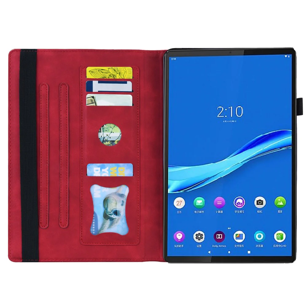 For Lenovo Tab M8 (4th Gen) 2024 TB-301XU / M8 (4th Gen) 2023 TB-300FU PU Leather Tablet Case Stand Wallet with Pencil Holder - Red - Image 2