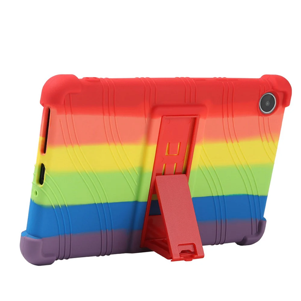 For Lenovo Tab M8 (4th Gen) 2024 TB-301XU / M8 (4th Gen) 2023 TB-300FU Silicone Case Kickstand Tablet Cover - Green - Image 2