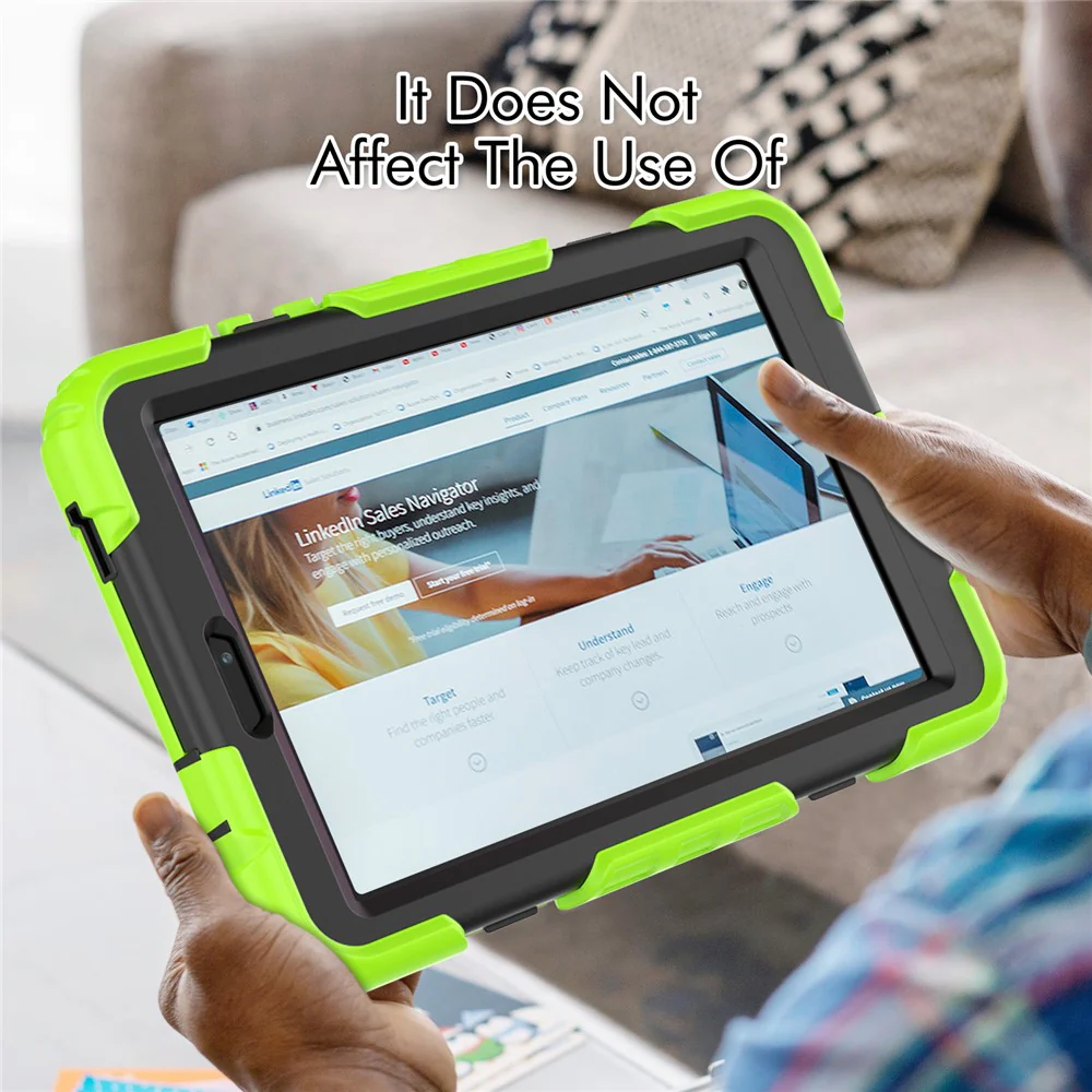 For Lenovo Tab M8 (4th Gen) 2024 TB-301XU / M8 (4th Gen) 2023 TB-300FU Silicone+PC Case Kickstand with PET Screen Film - Lime - Image 5