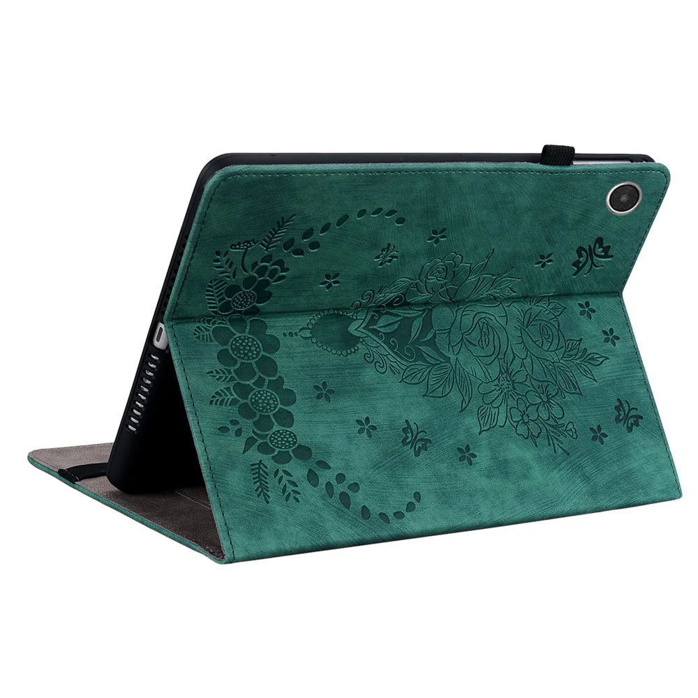 For Lenovo Tab M8 (4th Gen) 2024 TB-301XU / M8 (4th Gen) 2023 TB-300FU Stand Tablet Case Imprinted PU Leather Card Holder Tablet Cover - Green - Image 4